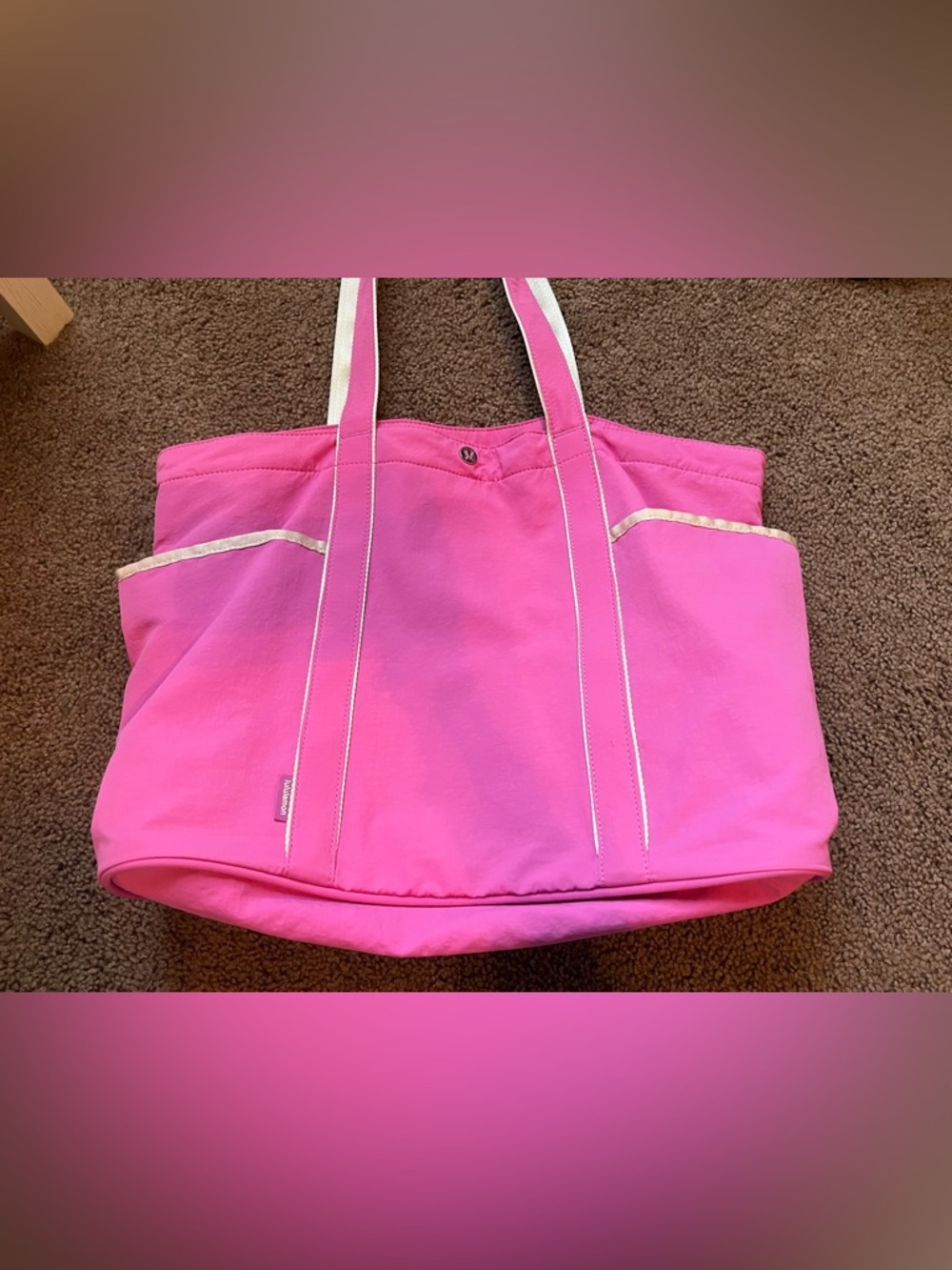 lululemon athletica Bright Pink Canvas Tote